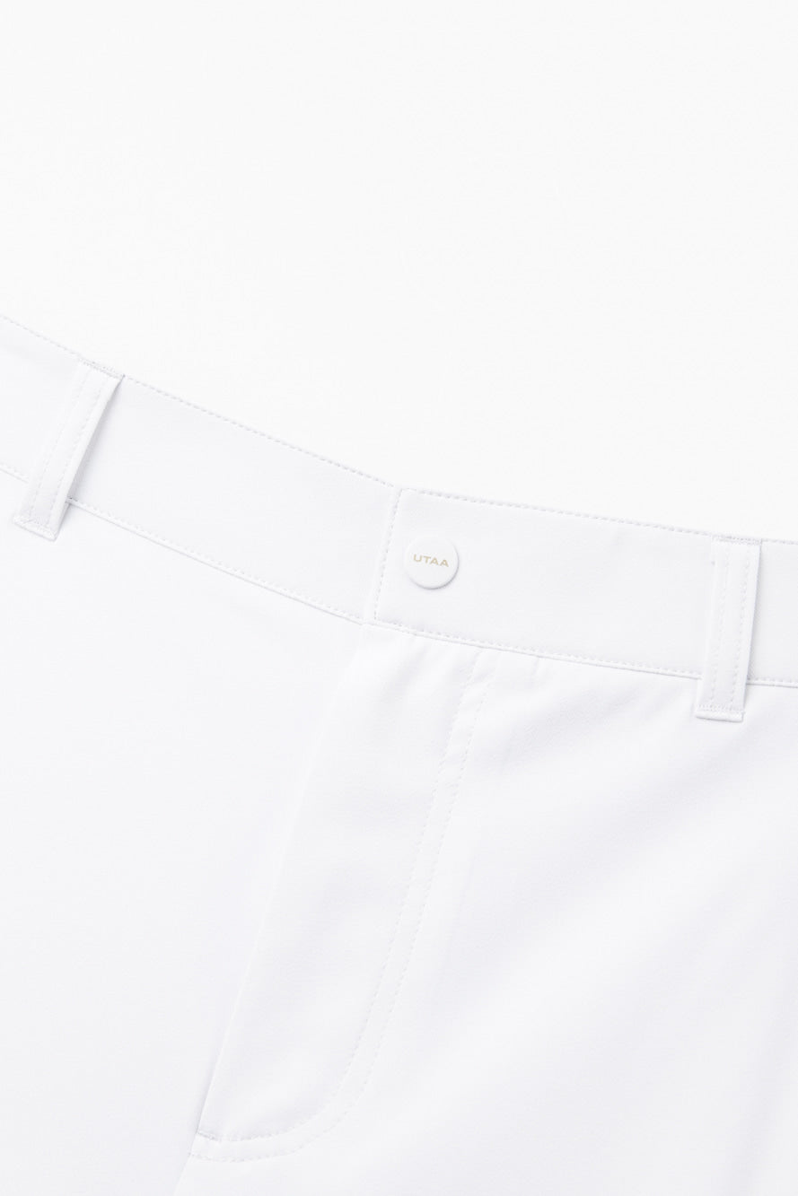 UTAA クレストゴールデンエンブレムポケットパンツ ホワイト:メンズ