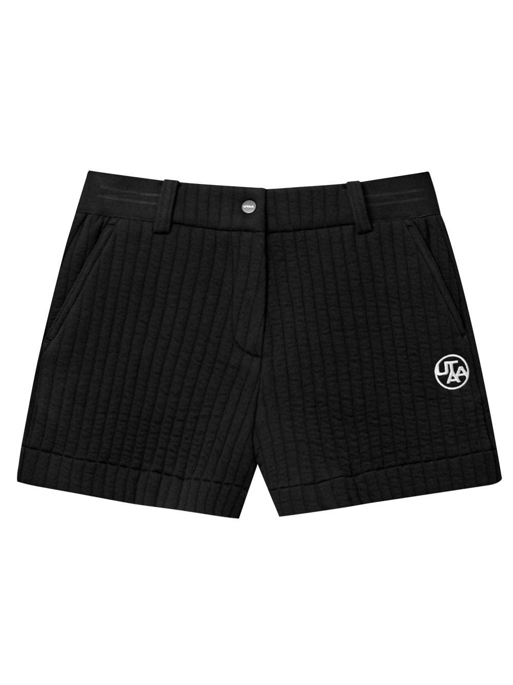 UTAA シンボルキルティングショートパンツ ブラック:レディース