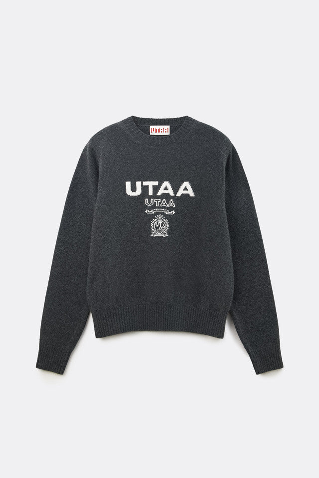 UTAA キングダムロゴウールブレンデッドニットプルオーバー クールグレー:レディース