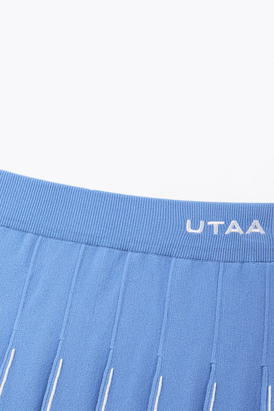 UTAA ブリーズクラシックニットプリーツスカート スカイブルー