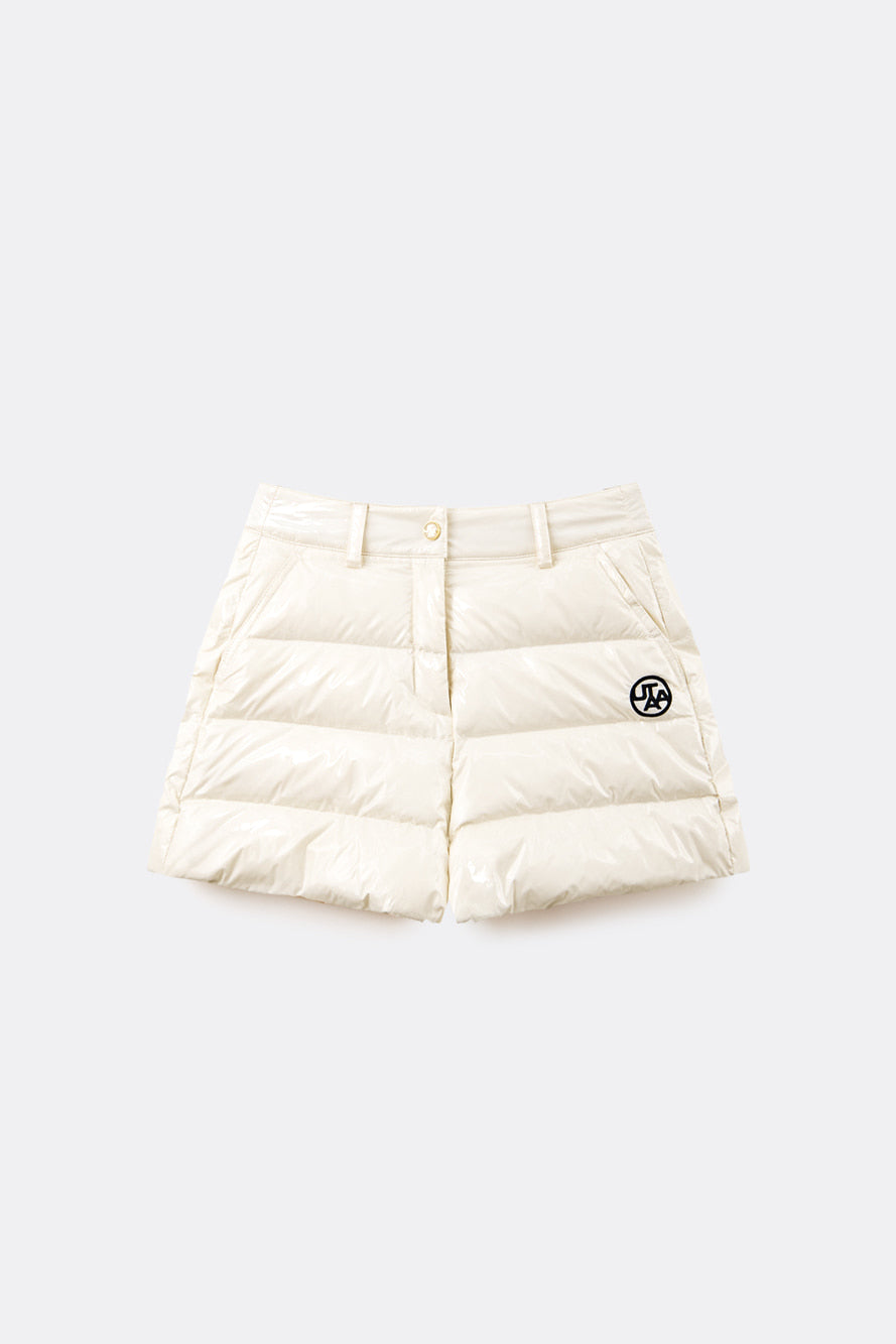 UTAA グロッシーカラーダウンショートパンツ アイボリー:レディース