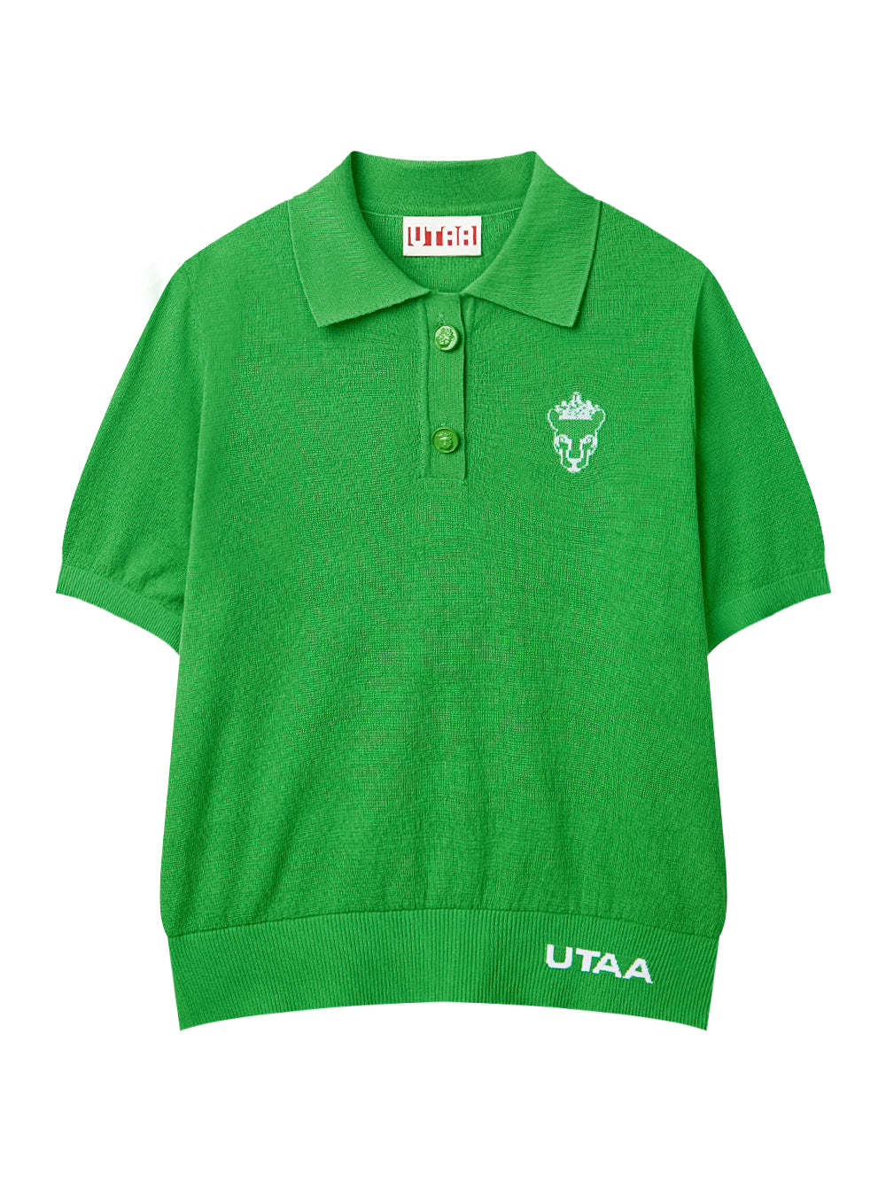 UTAA クラウンパンサーワッペンクラシカルPKニット グリーン:レディース