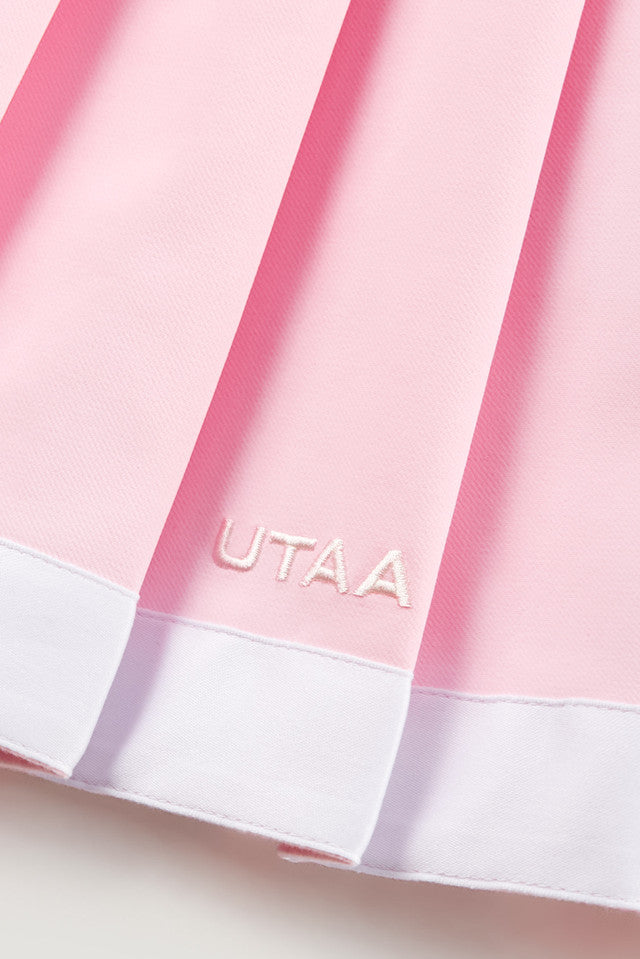 UTAA ルシッドカラーボールドテーププリーツスカート ライトピンク:レディース