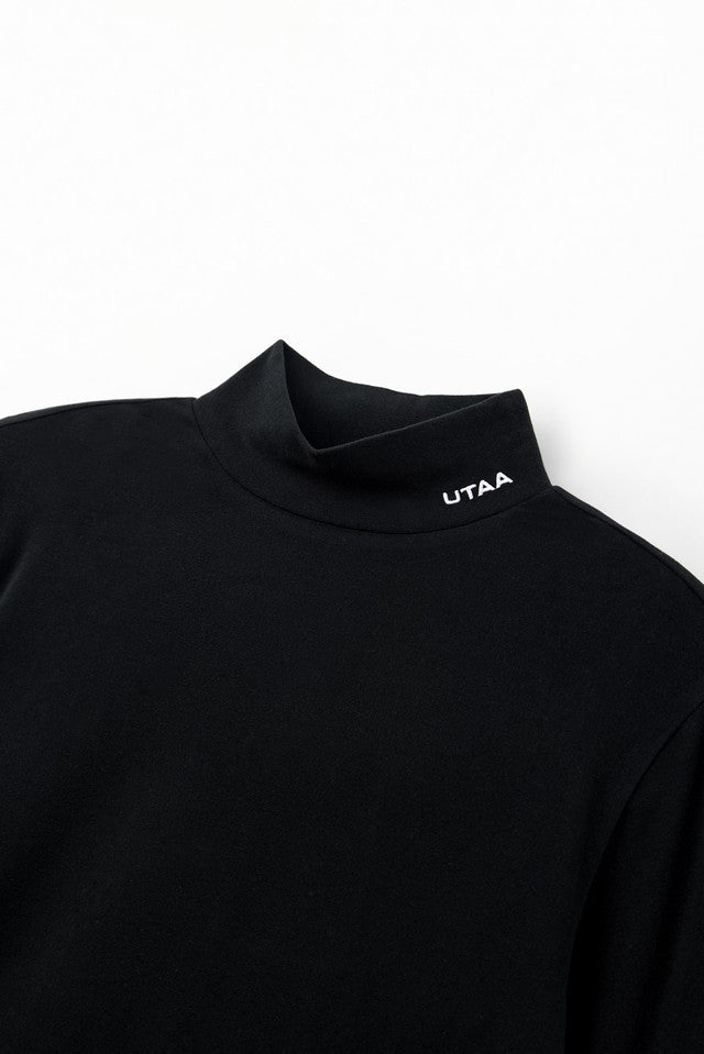 UTAA マイクロロゴソフトハイネックインナースリーブ ブラック:レディース