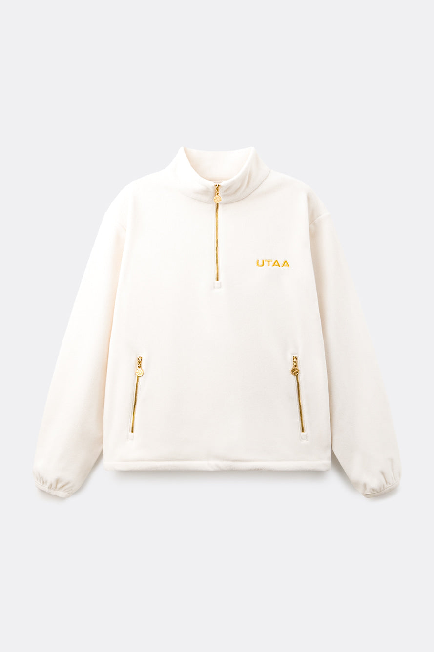 UTAA ギルトロゴハーフジップアップフリース ホワイト:レディース