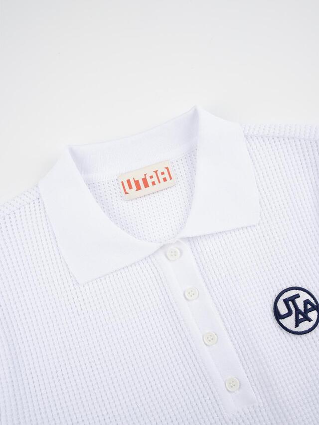 UTAA メッシュニットTシャツ ホワイト:レディース