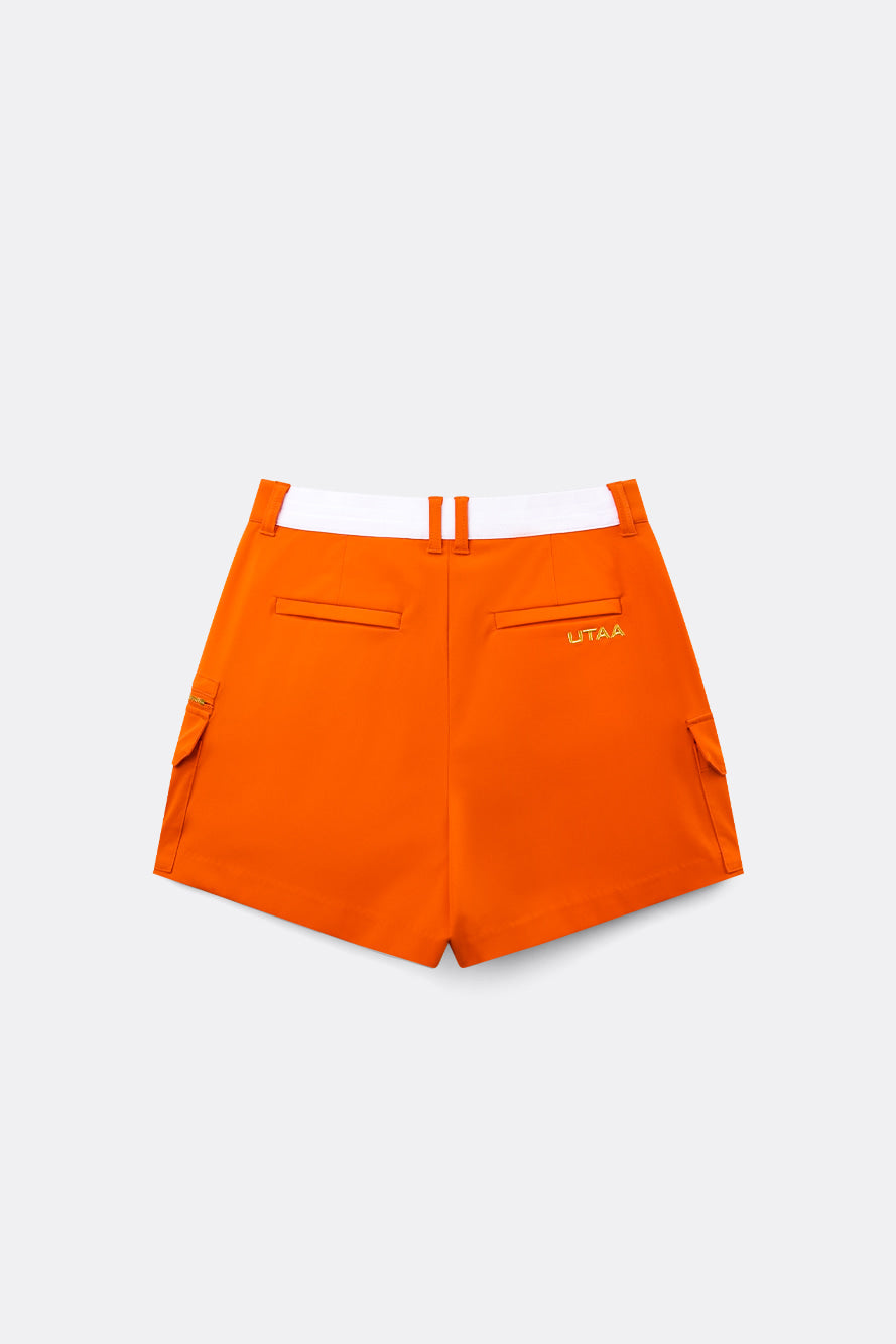 UTAA プリズムゴールデンパンサーアウトポケットショートパンツ オレンジ:レディース