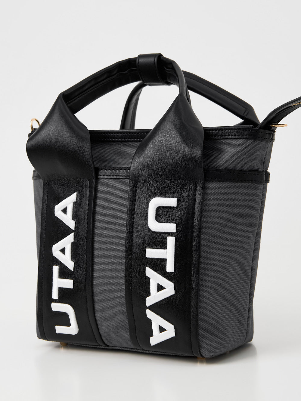UTAA モダンブロックモノロゴトートバッグ メランジグレー
