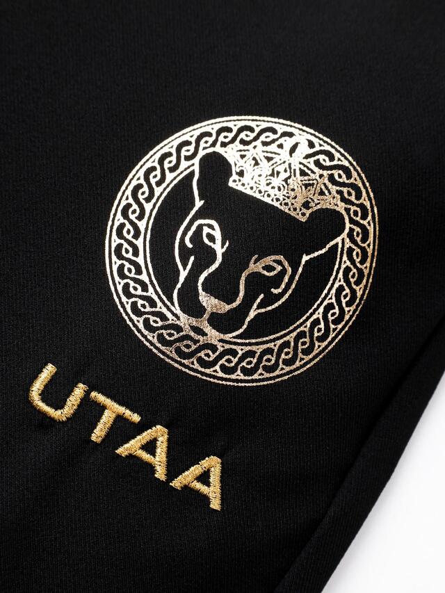 UTAA マーベルクラウンリングパンサーゴールデンスイッチボタンパンツ ブラック:メンズ