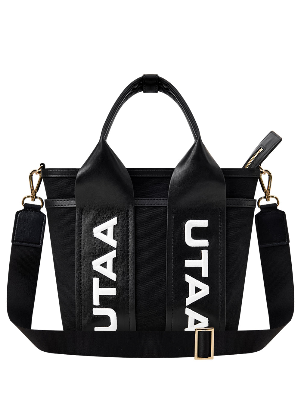 UTAA モダンブロックモノロゴトートバッグ ブラック