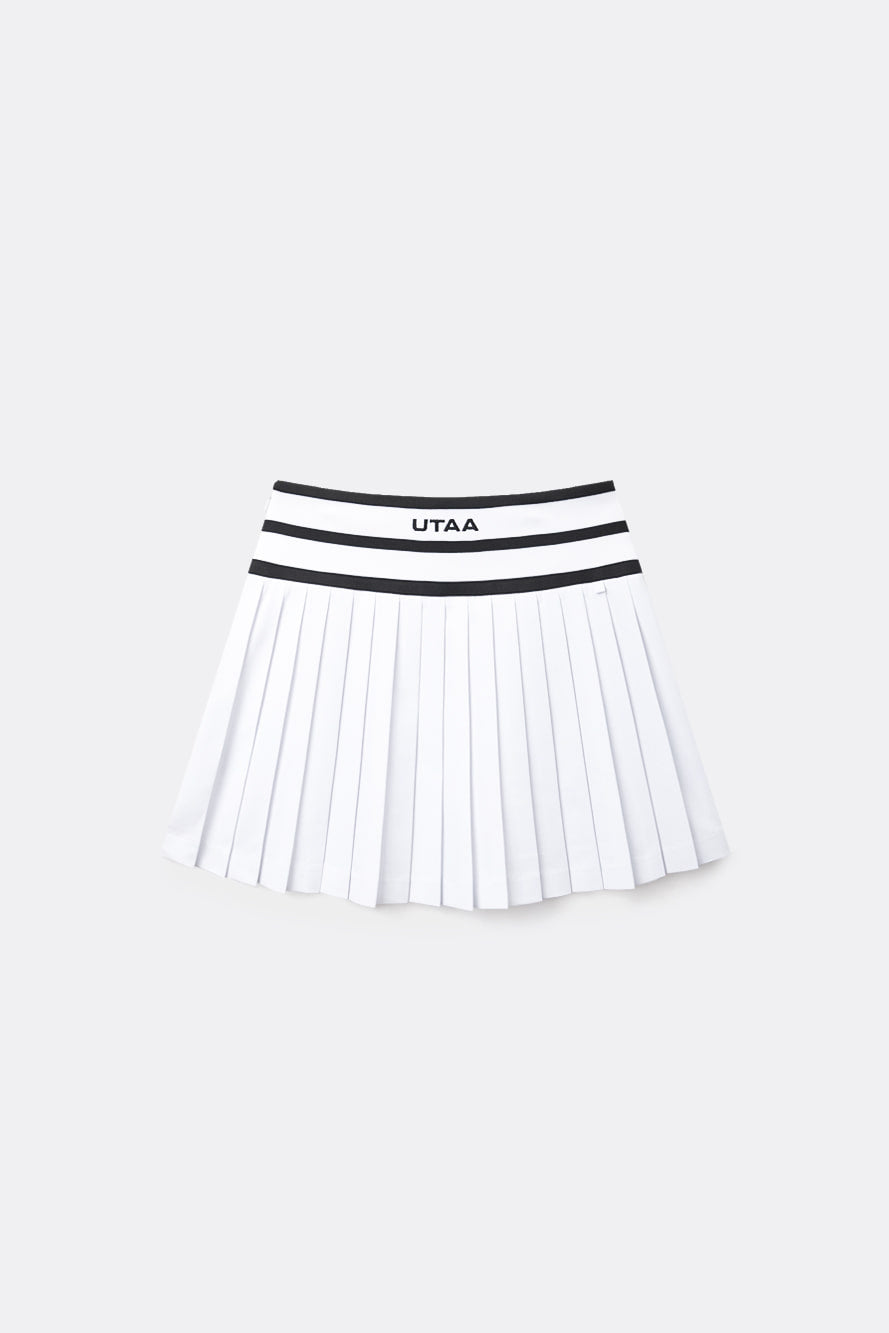 UTAA デイライトパンサーボタンプリーツスカート ホワイト