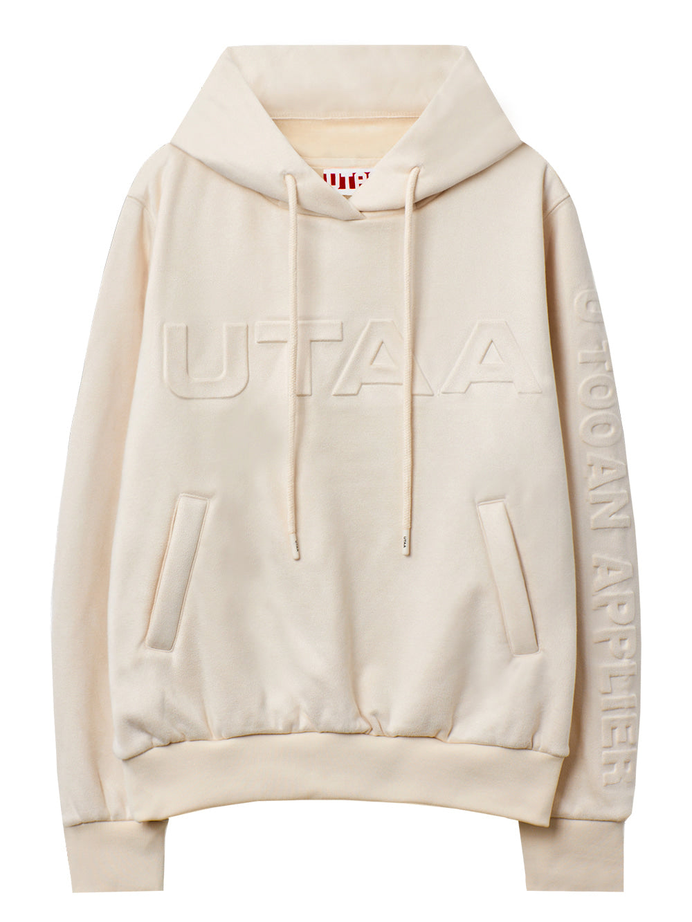 UTAA ロゴレリーフフーディ ベージュ:レディース