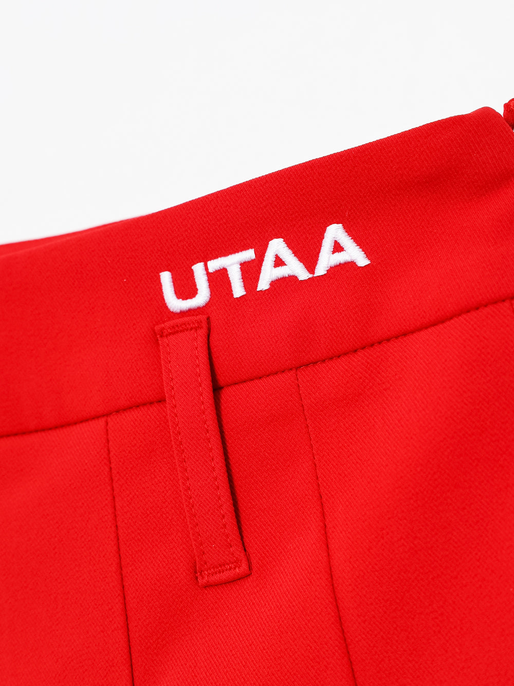 UTAA チャプレットグラフィックプリーツスカート レッド