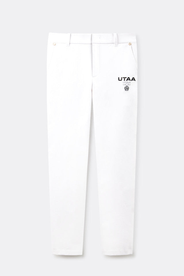 UTAA ローレルシンボルゴールデンボタンパンツ ホワイト:メンズ