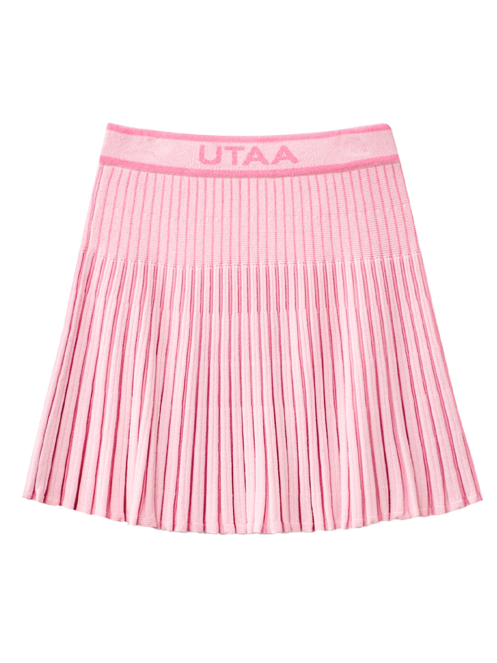 UTAA バーティカルストライププリーツロングスカート ライトピンク