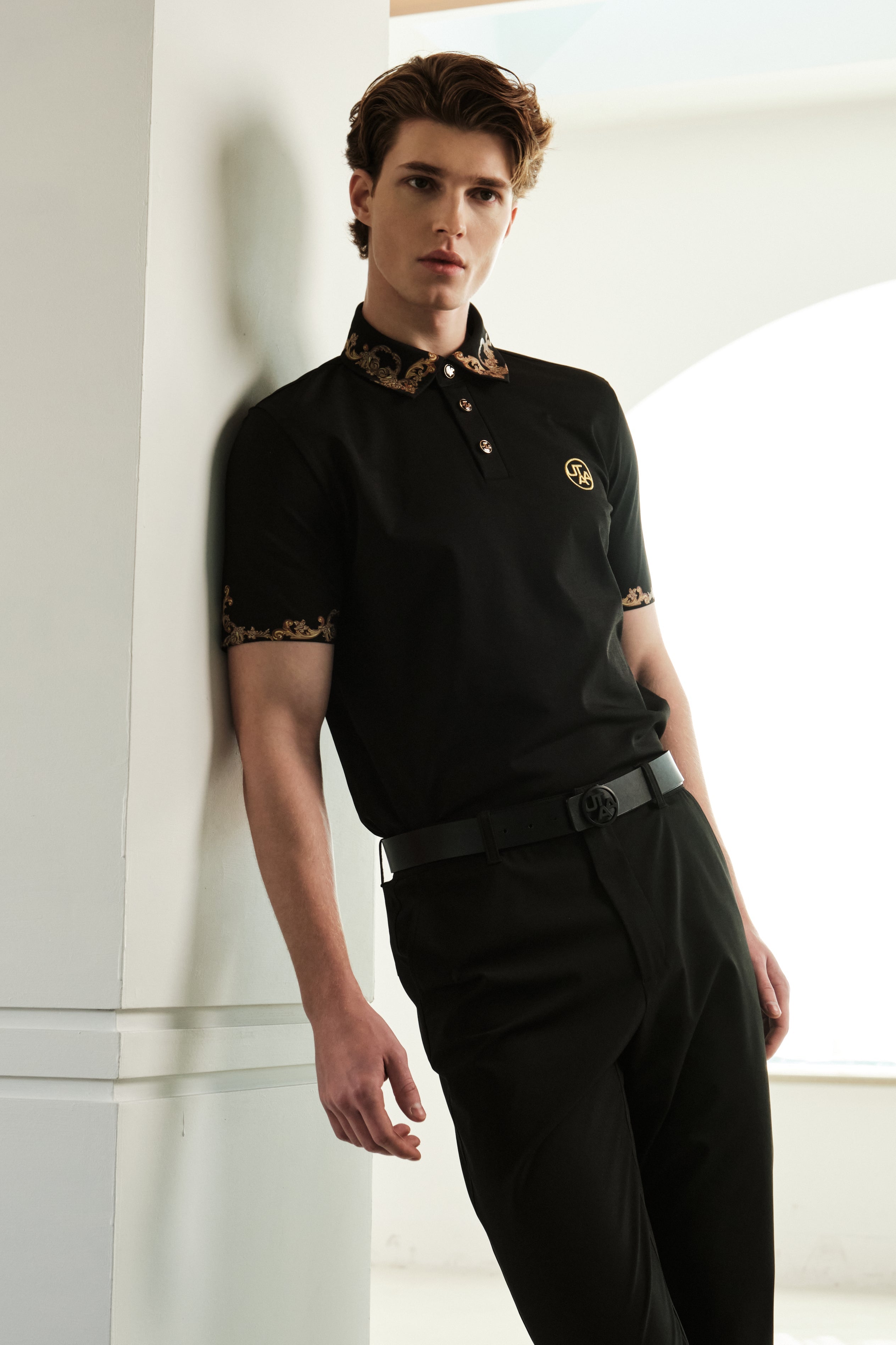 【新品】UTAA ブラック ポロシャツ ●速乾性　ゴルフ半袖　XL トラヴィスマシュー（Travis Mathew）（メンズ）ゴルフウェア 速乾