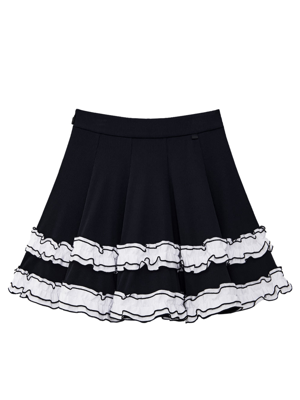 UTAA ペタルマルチラッフルレースフレアスカート ブラック
