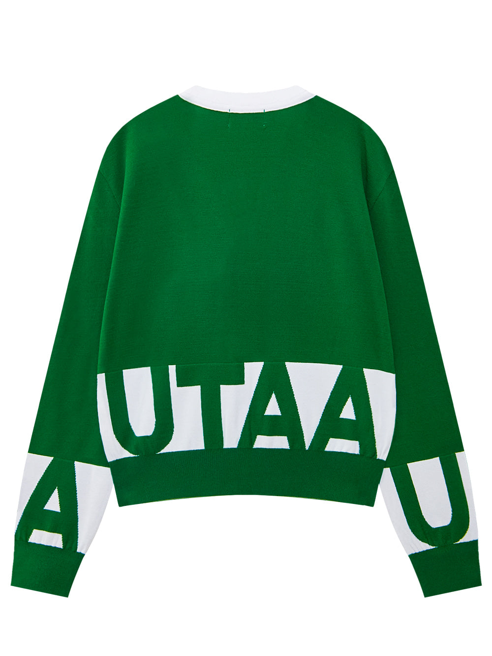 UTAA シグナルブロックロゴカラーニットカーディガン グリーン：レディース