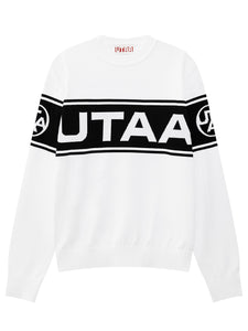 UTAA モノローグロゴニットプルオーバー ホワイト : Men's