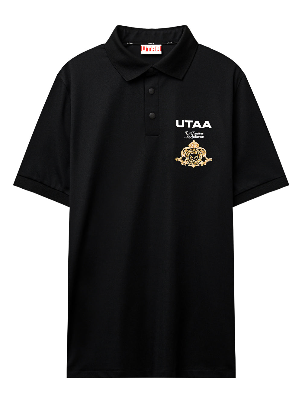UTAA ゴールデンクラウンリングパンサーコンパクトPK Tシャツ ブラック：メンズ