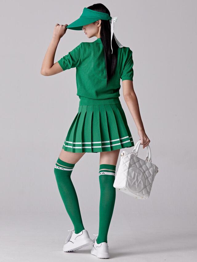 UTAA メッシュニットTシャツ グリーン：レディース