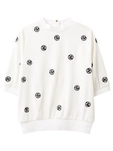 UTAA ロゴスプラッシュスリーブTシャツ ホワイト：レディース
