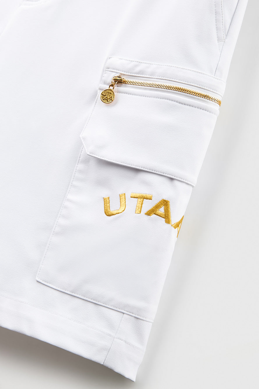 UTAA プリズムゴールデンパンサーアウトポケットショートパンツ ホワイト：メンズ