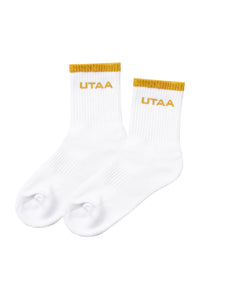 UTAA グロッシーロゴソックス ホワイト：レディース