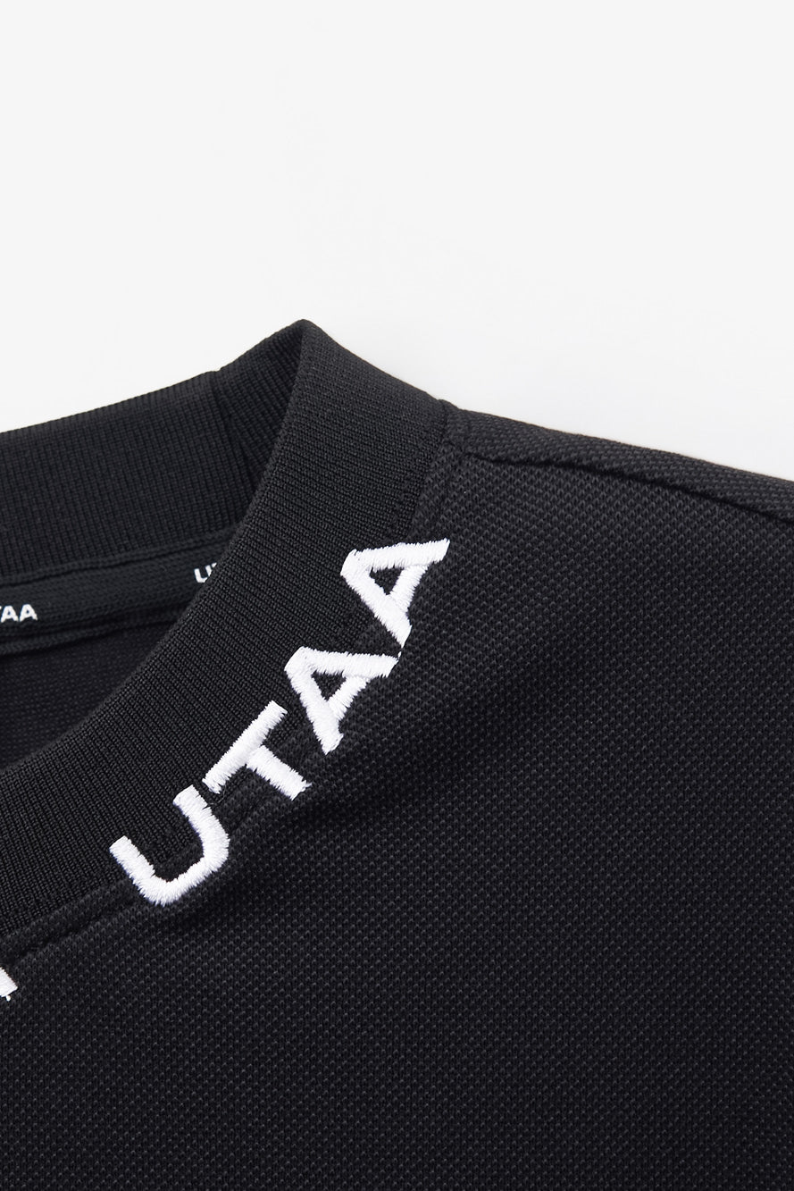 UTAA シリアルロゴクルーネックTシャツ ブラック：レディース