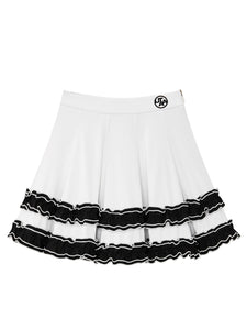 UTAA ペタルマルチラッフルレースフレアスカート ホワイト