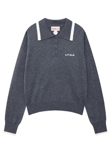 UTAA エッセンシャルシルクブレンディングカラーニットプルオーバー メランジグレー：レディース