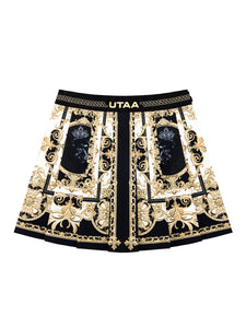 UTAA ゴールデンバロックショートプリーツスカート ブラック