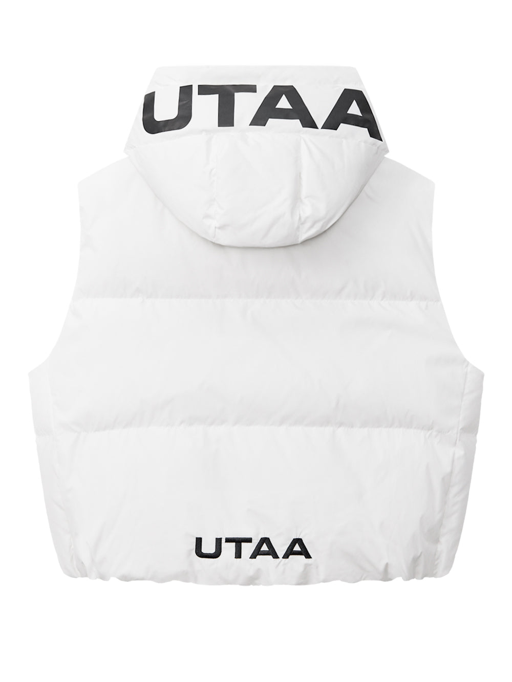 UTAA ロゴバウンスストラップフードダウンベスト ホワイト：レディース