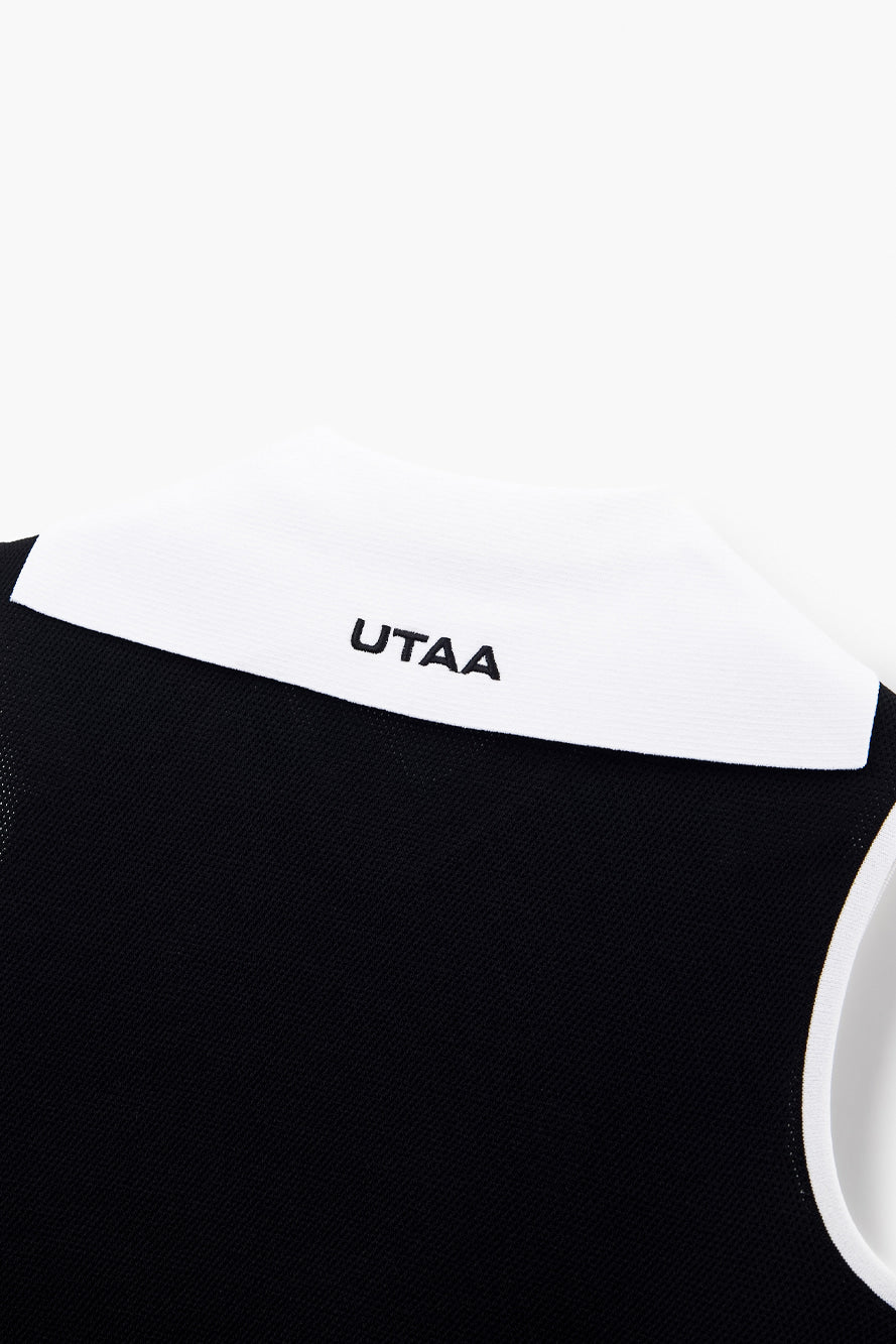 UTAA チャンプセーラースリーブレスニット ブラック：レディース