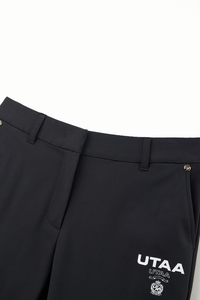 UTAA ローレルシンボルゴールデンボタンパンツ ブラック：レディース