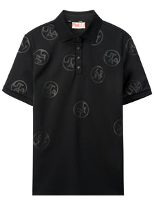 UTAA ロゴドロップPK Tシャツ ブラック：メンズ
