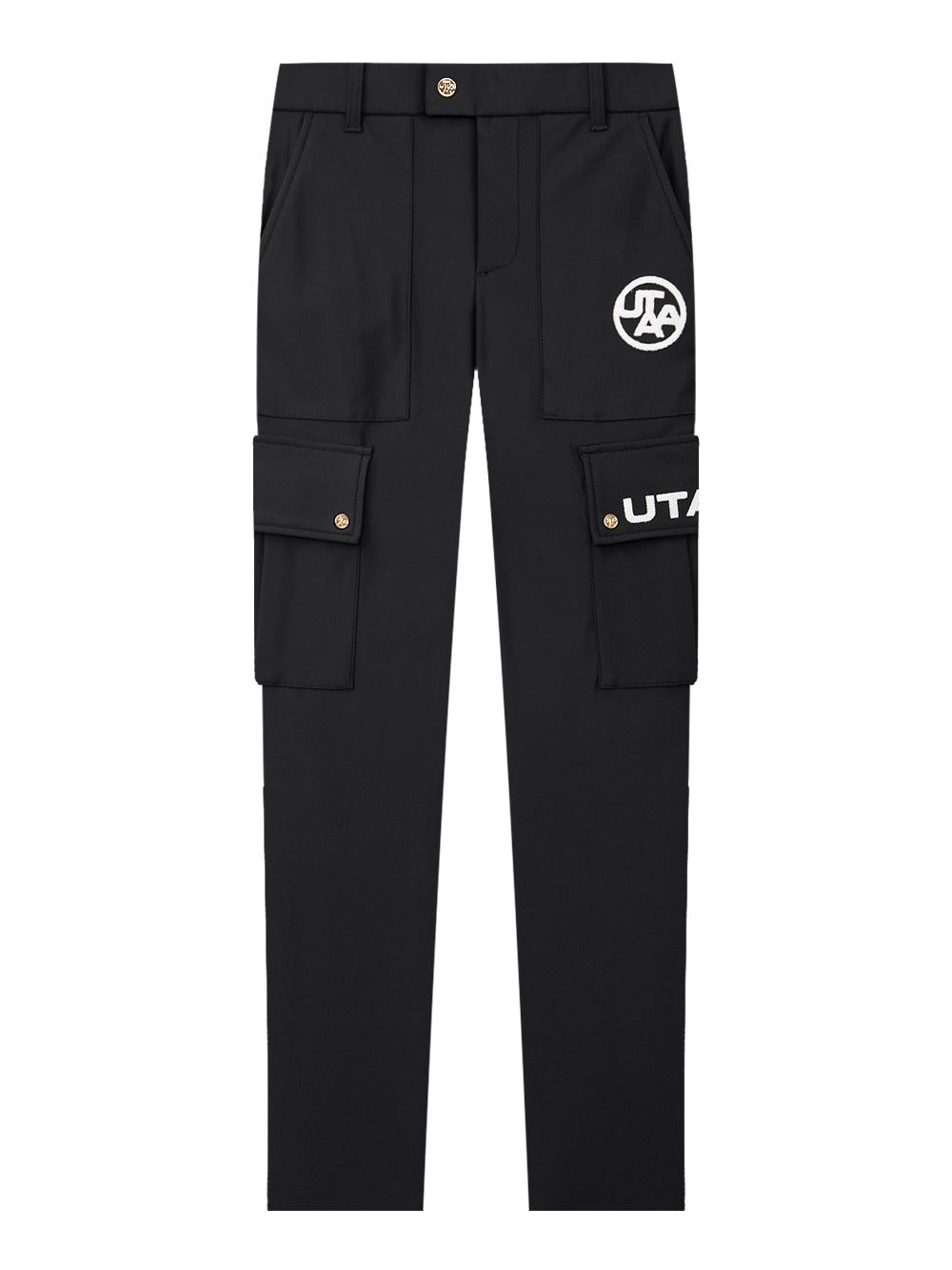 UTAA フリース シンボル ギルト アウトポケット パンツ ブラック：メンズ