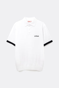 UTAA デイグロウバックメッシュロゴPKニット ホワイト：メンズ