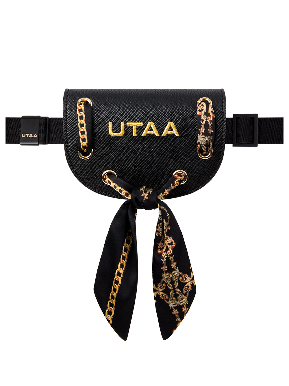 UTAA チェーンバロックスカーフミニツーウェイトートバッグ ブラック