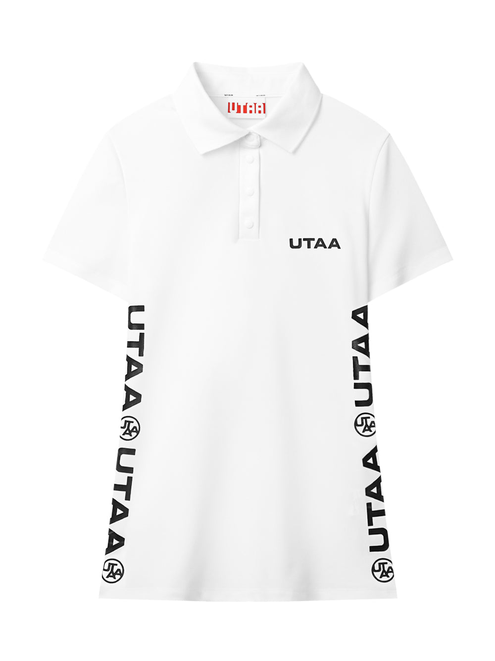 UTAA ダイアゴナルシンボルラインPK Tシャツ ホワイト：レディース
