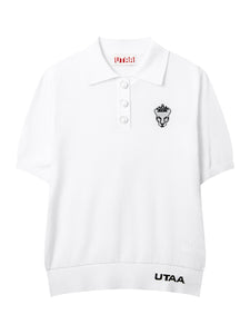 UTAA クラウンパンサーワッペンクラシカルPKニット ホワイト：メンズ