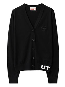 UTAA ピクセルロゴニットカーディガン ブラック：メンズ