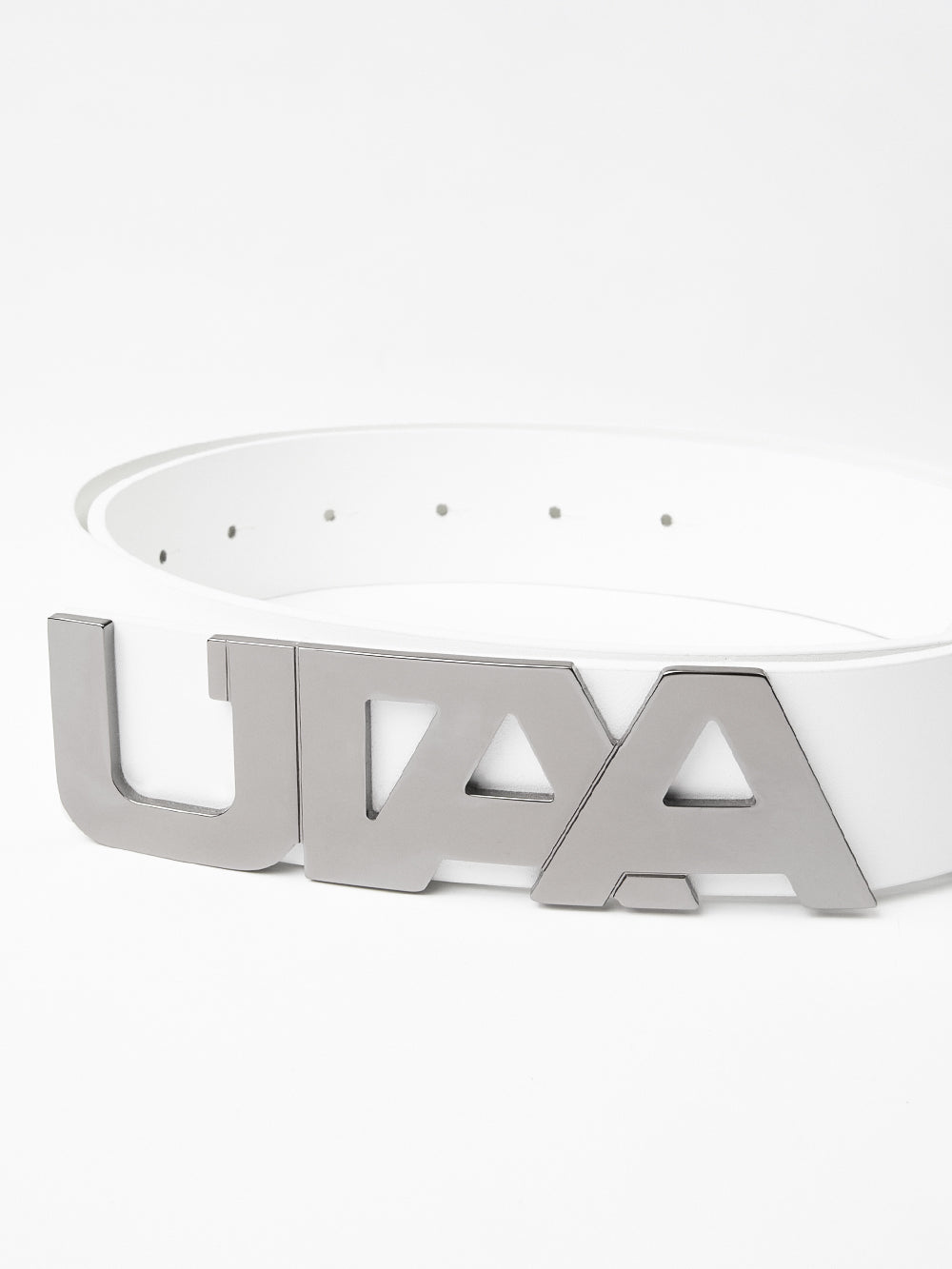 UTAA シルバリーロゴフレームクラシックベルト ホワイト : Men's