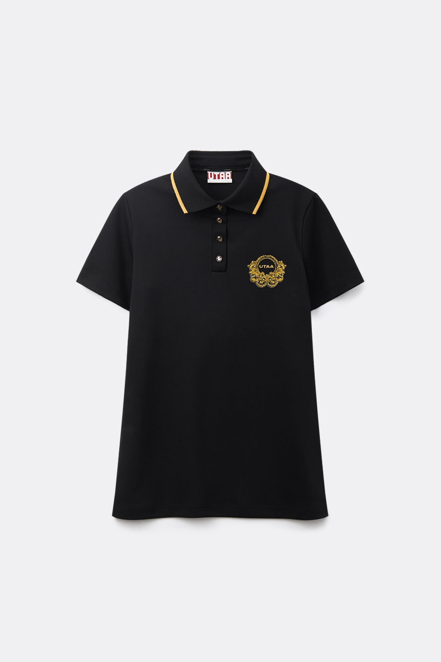 UTAA クレストゴールデンエンブレムPK Tシャツ ブラック：レディース