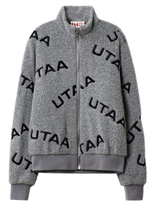 UTAA ロゴウェーブグラフィックフリースジャンパー グレー：レディース