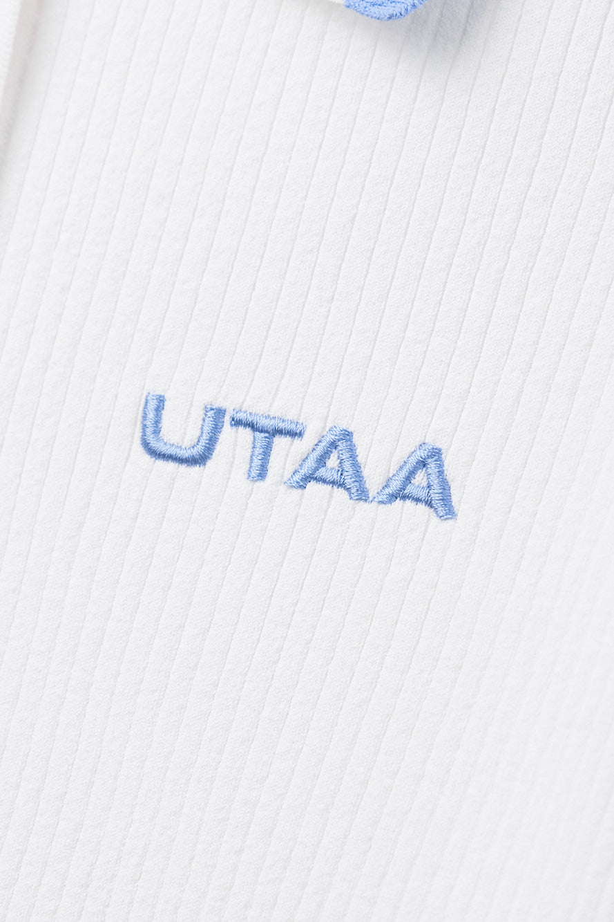 UTAA ブリーズクラシックカラーリブニットスリーブ ホワイト：レディース