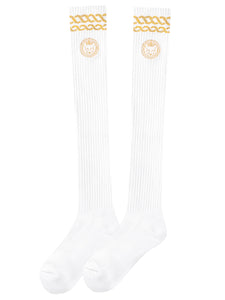 UTAA グロッシーエッジパンサーニーソックス ホワイト : Women's