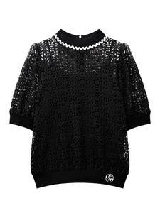 UTAA チルドウェーブレーススカシTシャツ ブラック：レディース