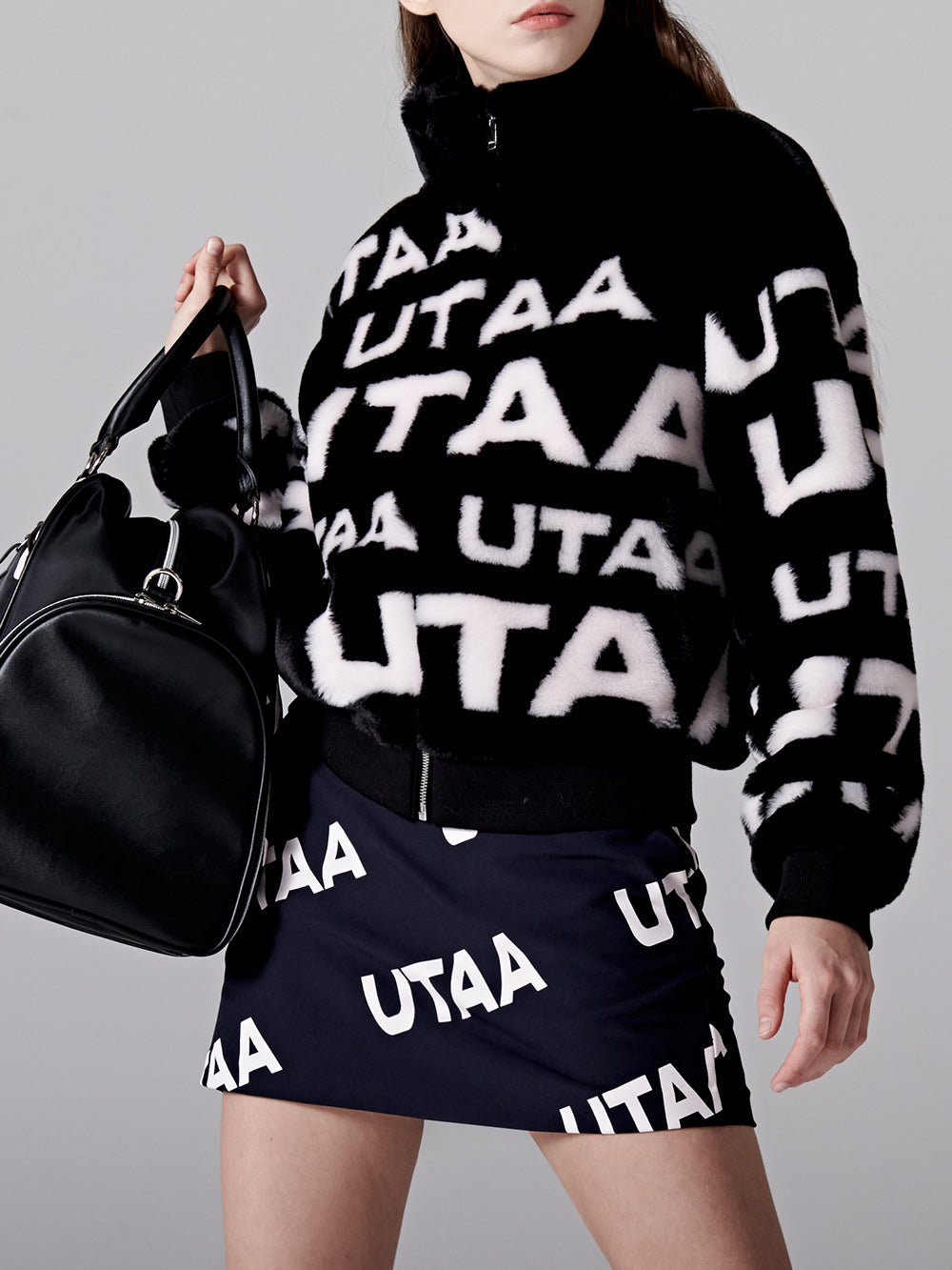 UTAA シグナルロゴファージャケット ブラック：レディース
