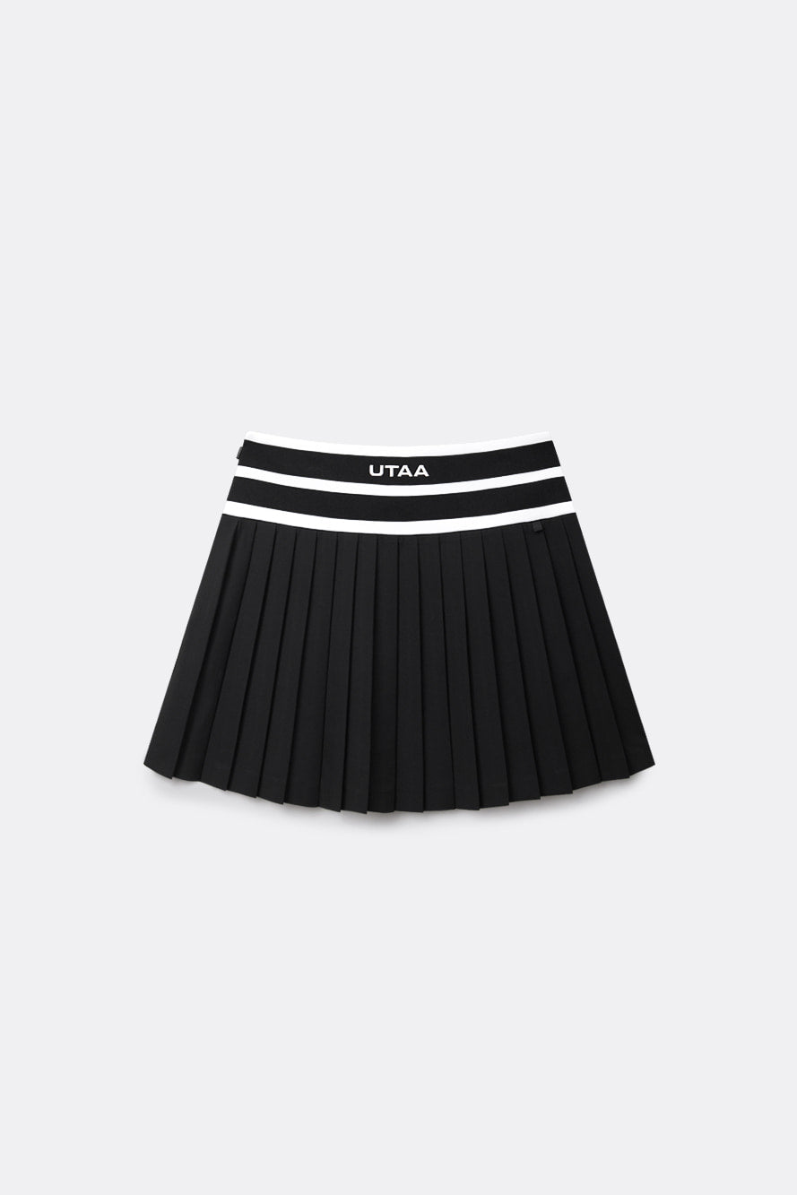 UTAA デイライトパンサーボタンプリーツスカート ブラック